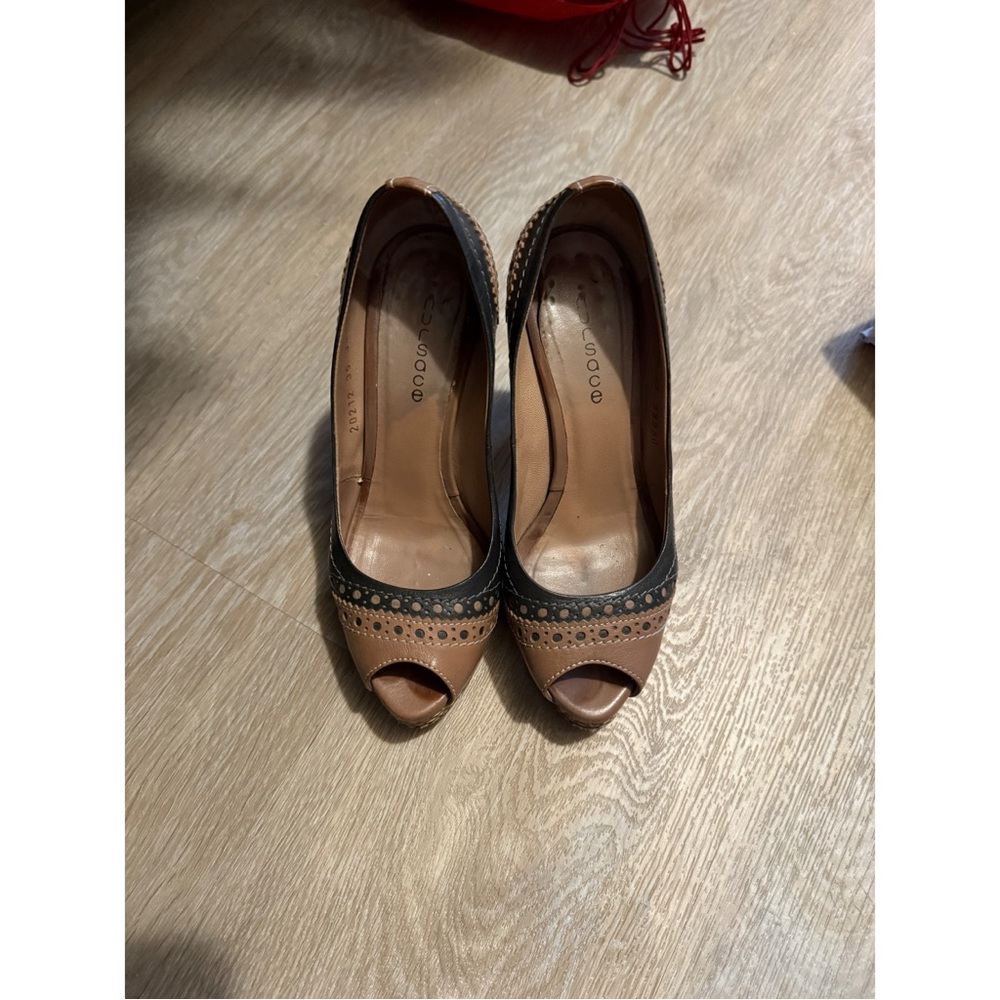 Peep Toe Brown Heels